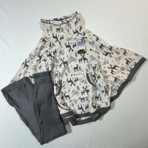 Women Cuddl Duds Poncho And Legging Fleece Pajama Set Size Medium NWT